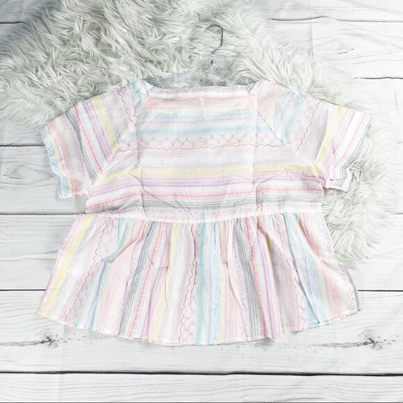 Anthropologie Women's Letty Embroidered Multi Baby doll Top in Pink‎ Size Small - Picture 4 of 5